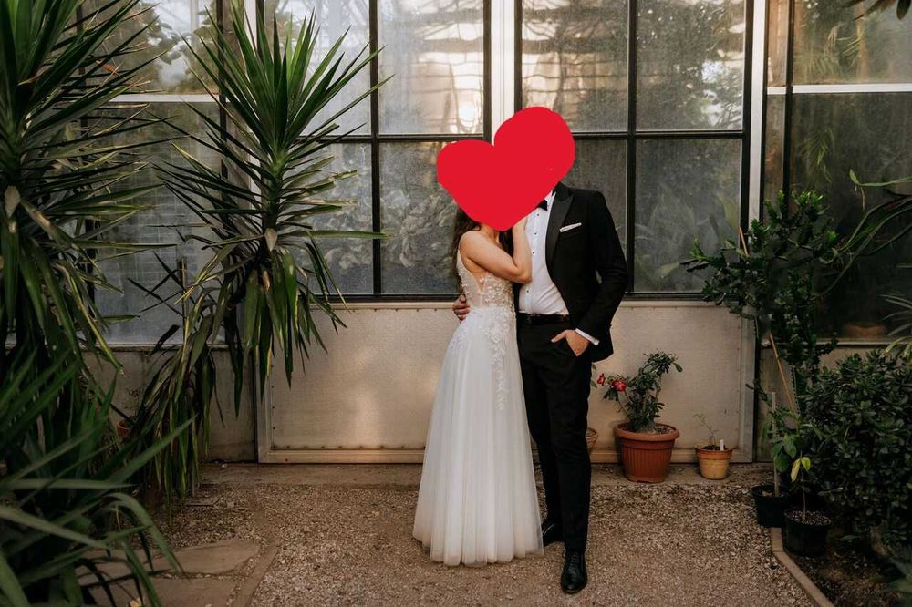 Suknia ślubna kwiaty 3d romantyczna dziewczęca