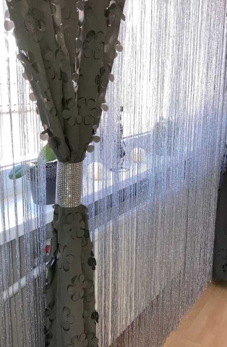 Firany makaron białe połyskujące 140 x 250 cm ! 2 sztuki !