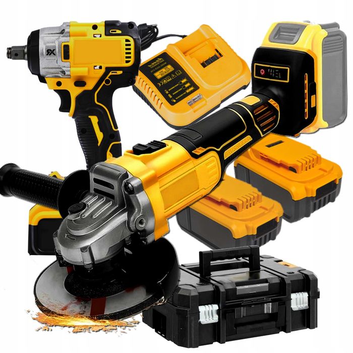 Zestaw 3 w 1 - walizka - klucz udarowy - kątówka akumulatorowa NOWE