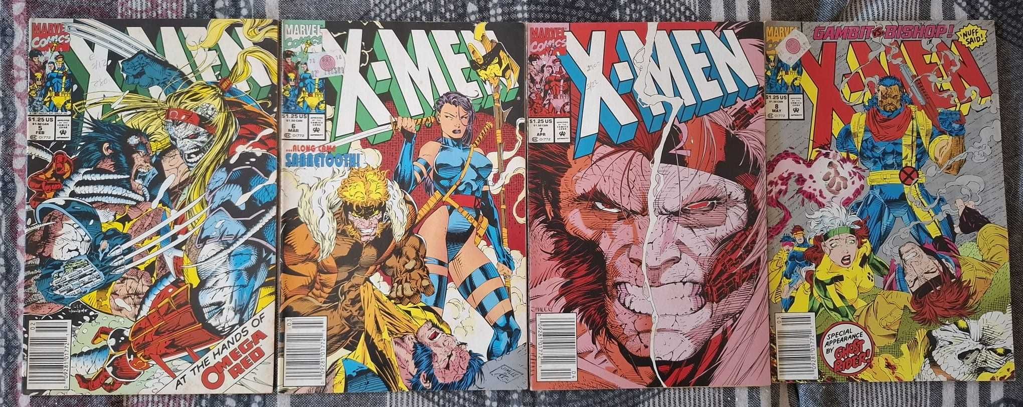 BD Americana - Lote X-Men anos 91 e 92  (nº 1, 2, 4, 5, 6, 7, 8)