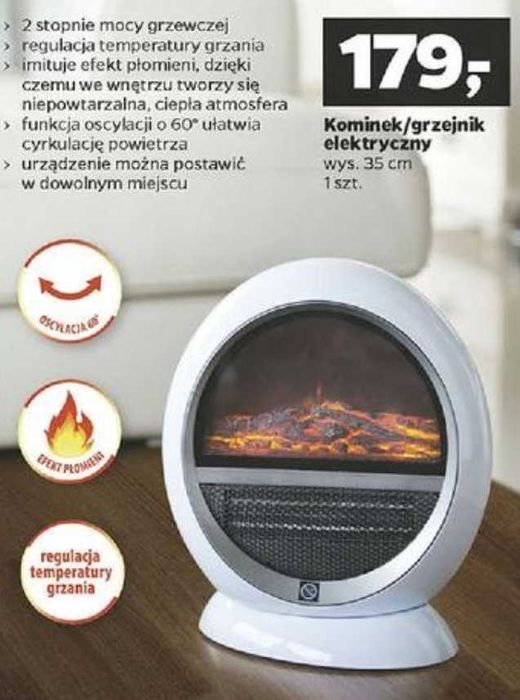 Kominek elektryczny  Realistyczny Efekt Ognia 35 % Taniej