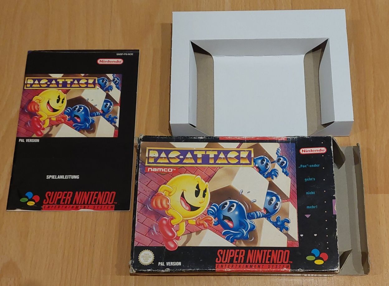 Caixas de Jogos Nintendo 

Super Nintendo - Caixa jogo Pac-Attack + Ma