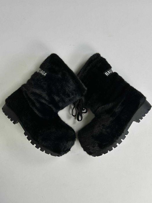 BALENCIAGA ALASKA FUR Boots black ботинки чоботи чорні черные мех 43