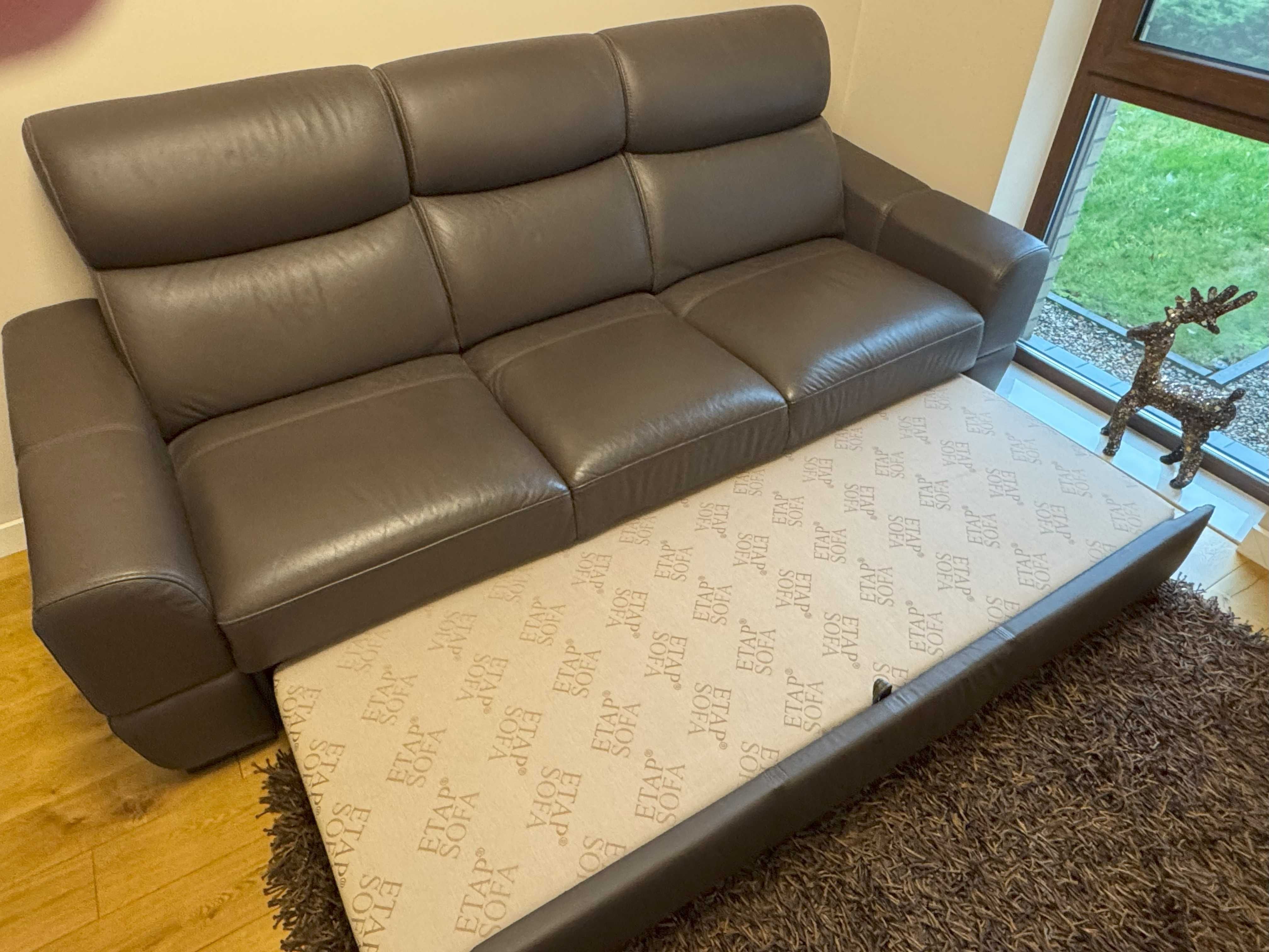 Sofa skórzana 3 osobowa z funkcją spania Etap Sofa