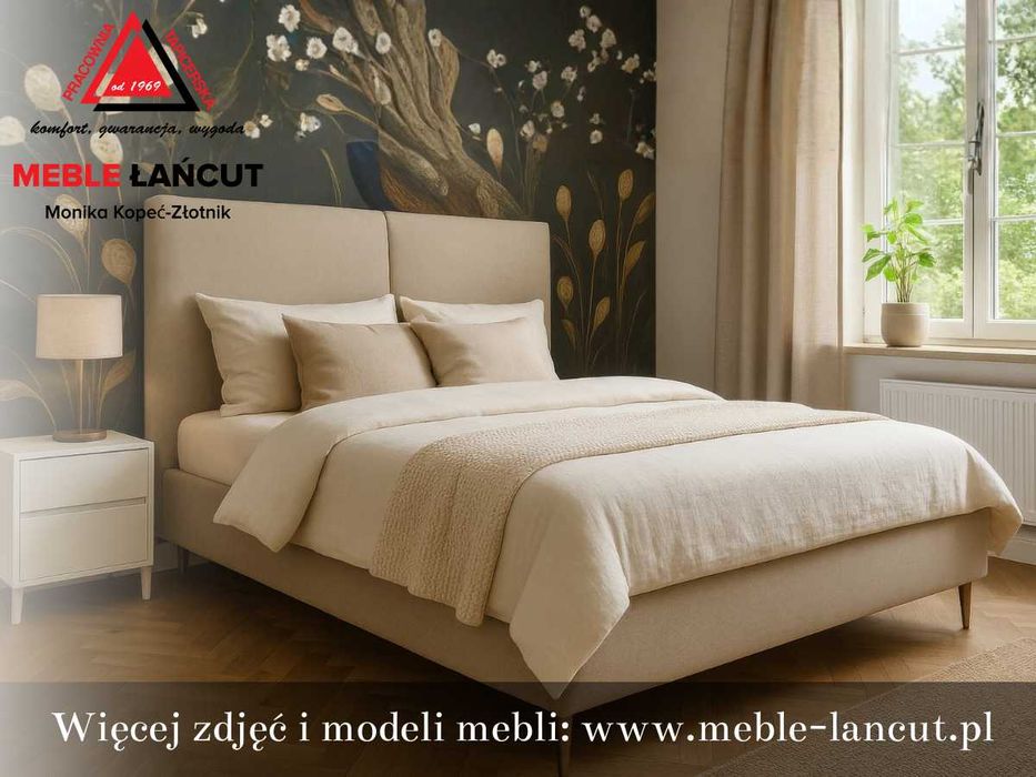 Łóżko Tapicerowane Metalowy stelaż,gazówki, premium+schowek, 16 wzorów