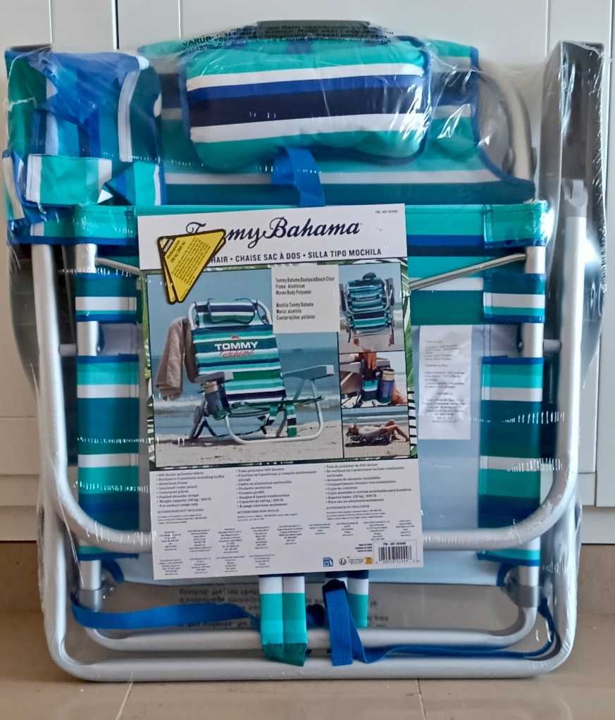 Cadeira de praia, camping e pesca Tommy Bahama nova e precintada