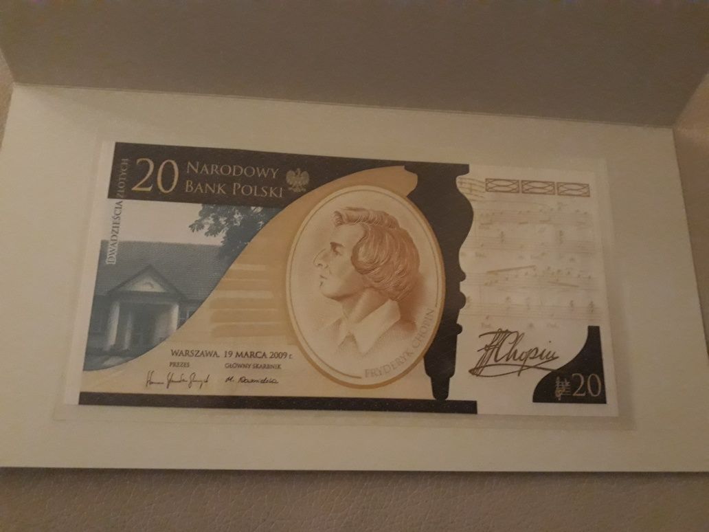 Sprzedam lub zamienię banknot kolekcjonerski 20 zł Chopin