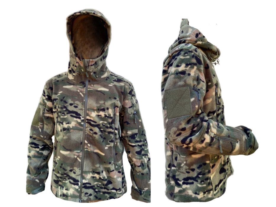 Флісова кофта 300г/м2 мультикам, Фліска з капюшоном чоловіча, флиска