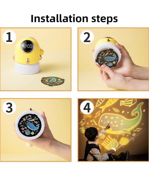 Lampka nocna z projektorem Rakieta 3 różne opcje oświetlenia