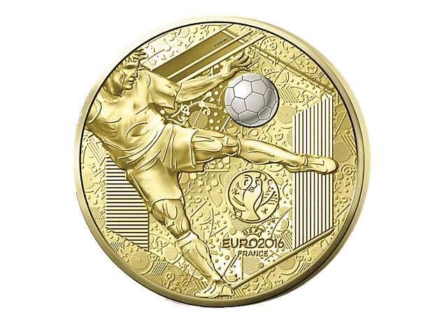 Złota Moneta 200 EURO UEFA Francja 2016 Nakład 500 Sztuk