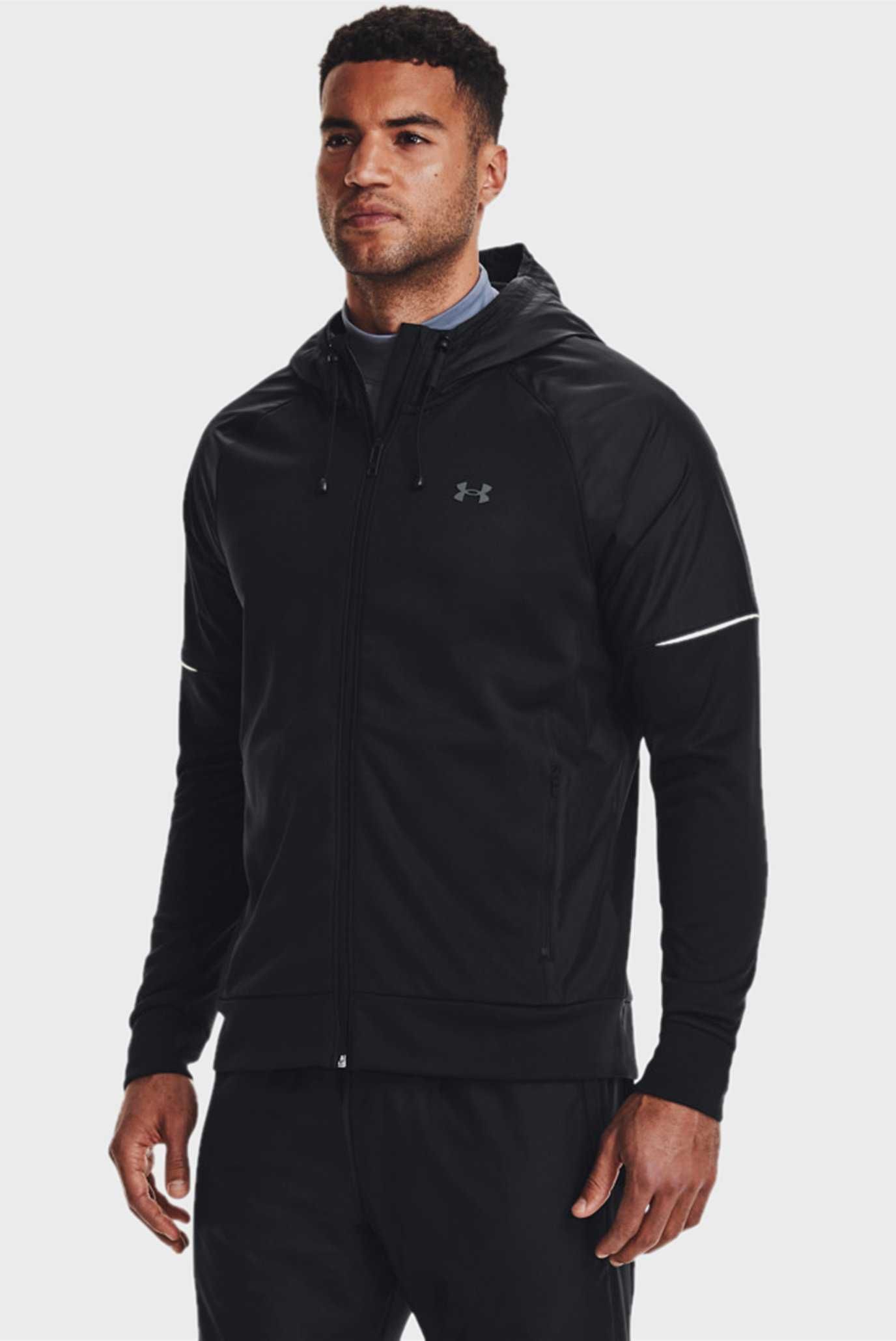 (S) Мужское черное худи UA AF Storm FZ Hoodie