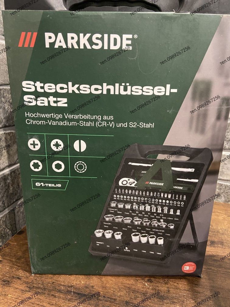 Набір торцевих головок,ключів та біт PARKSIDE PSSS 61 D4, 61 предметів