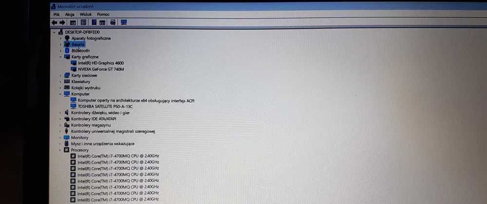 Toshiba 15,6 i7-4700MQ GT740-2GB Nowy Dysk SSD 256GB Pamięć 8GB Win 11