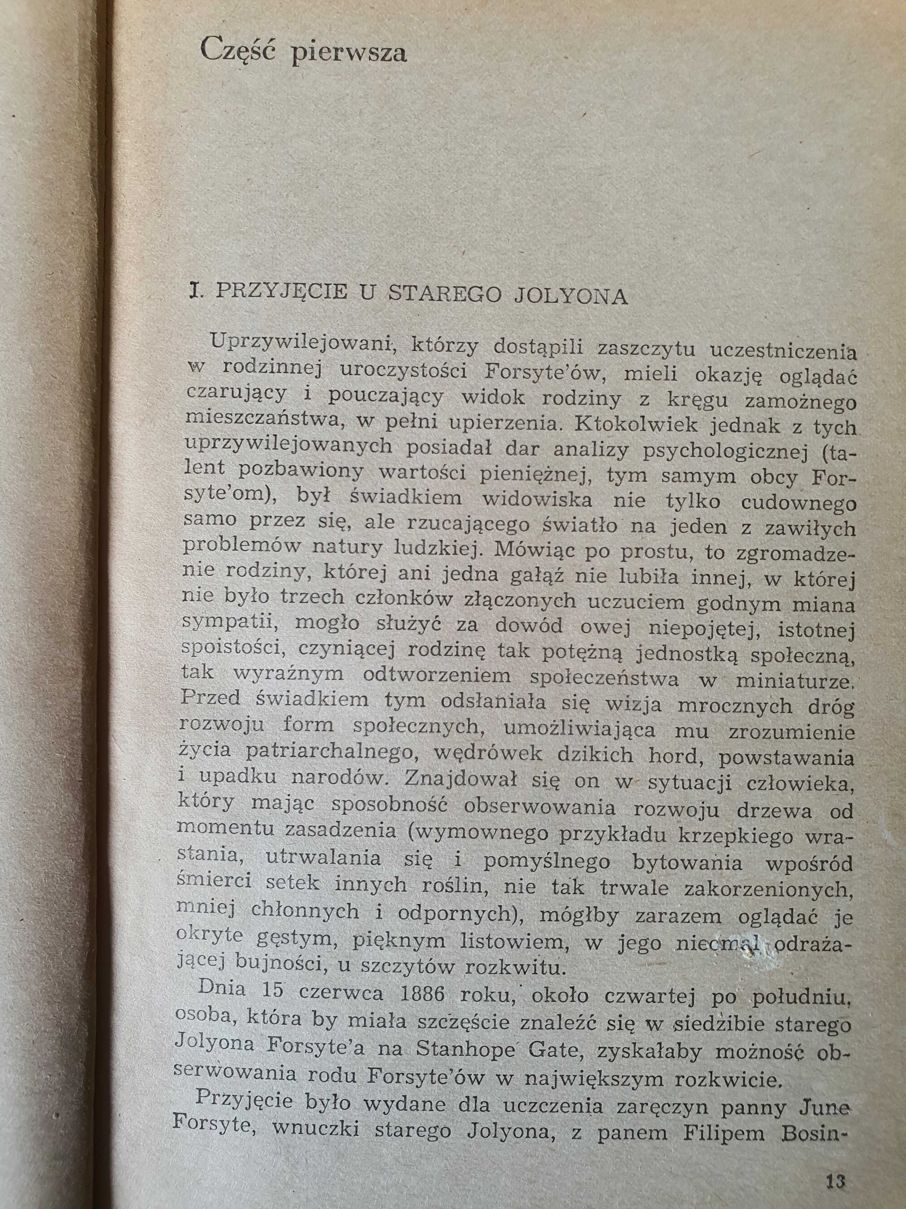 Saga Rodu Forsyteów tomy I II III - John Galsworthy, wyd. 1972