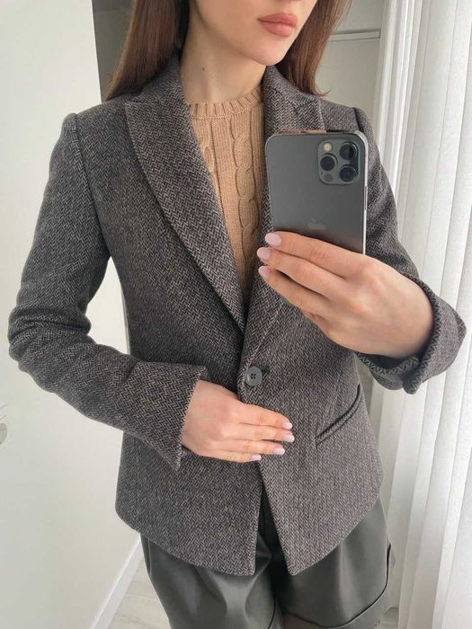 Пиджак, жакет AllSaints, XS, серый