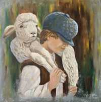 Pintura ( pastor e ovelha)