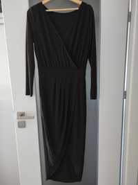 Sukienka czarna asymetryczna, rozm L (Polecam na M)