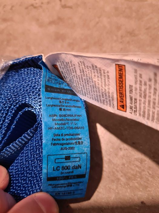 Pasy mocujące Amazon Basics z grzechotką, długość 6 m 2szt