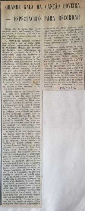 Póvoa de Varzim	- - - - -	Grande Gala da Canção Poveira - 1	- - - -EP