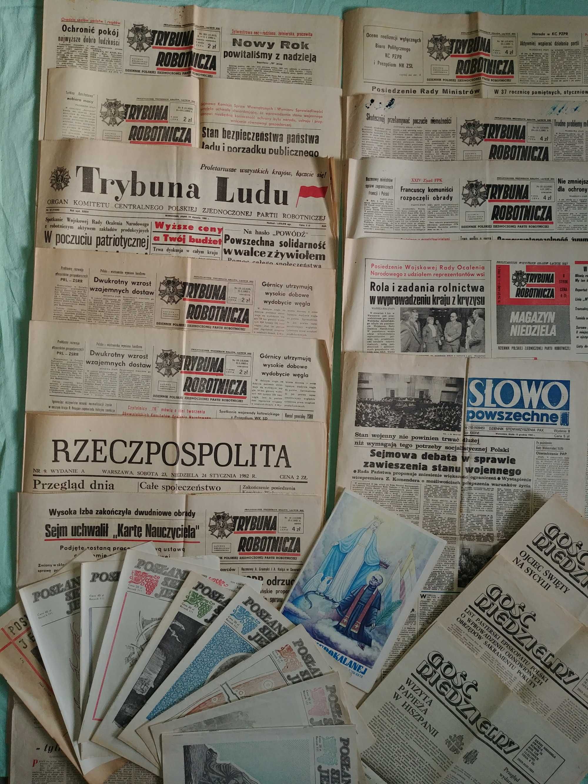 Komplet czasopism z okresu ogłoszenia stanu wojennego w Polsce w 1981