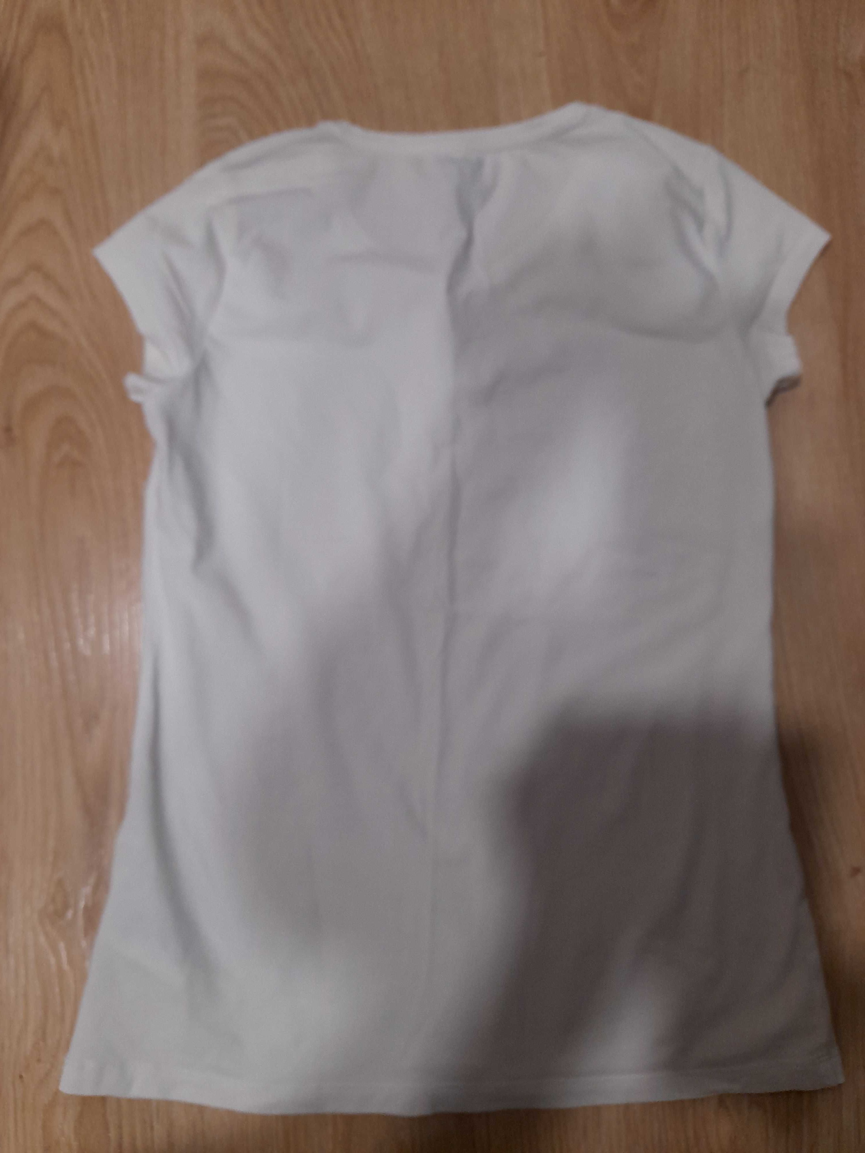 T-shirt dziewczęcy bialy H&M rozm. 158/164 cm