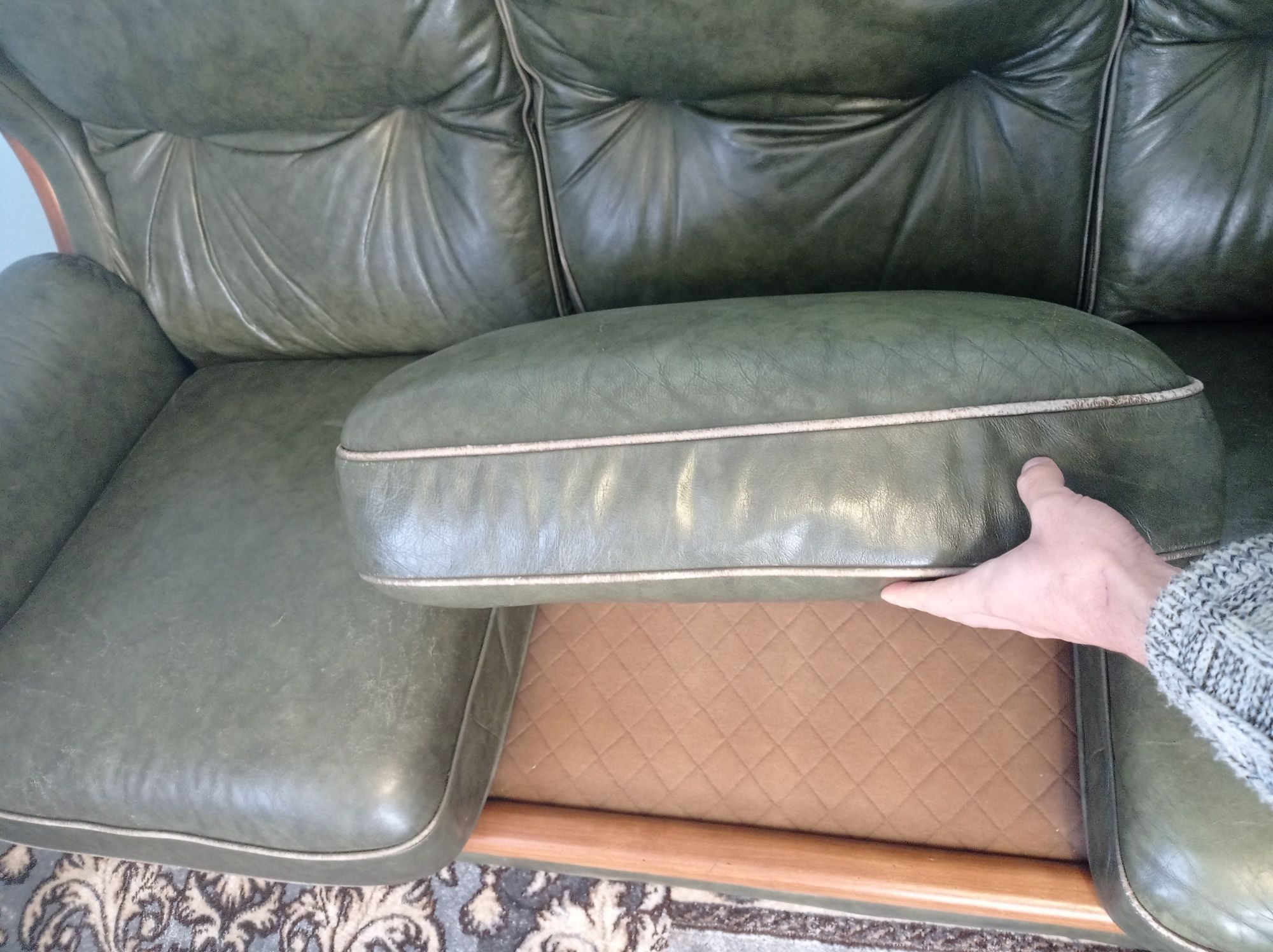 Диван шкіряний зелений 180см з Німеччини sofa софа