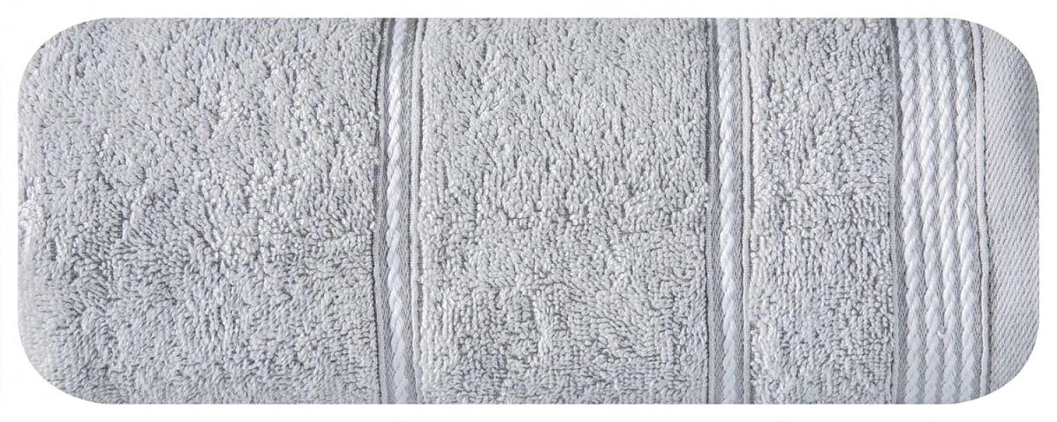 Ręcznik kąpielowy 30x50 BAWEŁNIANY frotte MIRA 500g/m2 srebrny