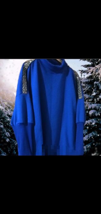 (Бедра130-180см)СОЧНЫЙ ТЕПЛЫЙ женский СВИТЕР большого р(рубчикСначесик