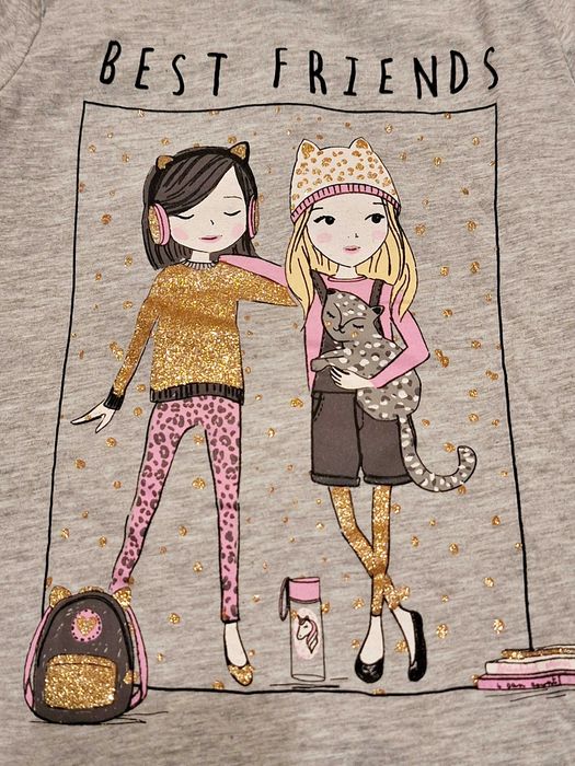 Zestaw 3 bluzki długi rękaw i sweterek 122  6-7 lat