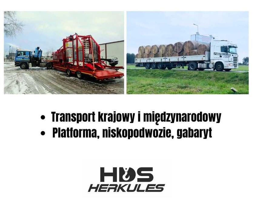 Usługi transportowe, transport maszyn, niskopodwozie, gabaryty, hds