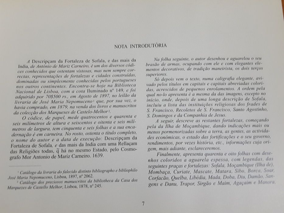 Descrição da Fortaleza de Sofala / F. Mendes Pinto: Peregrinação