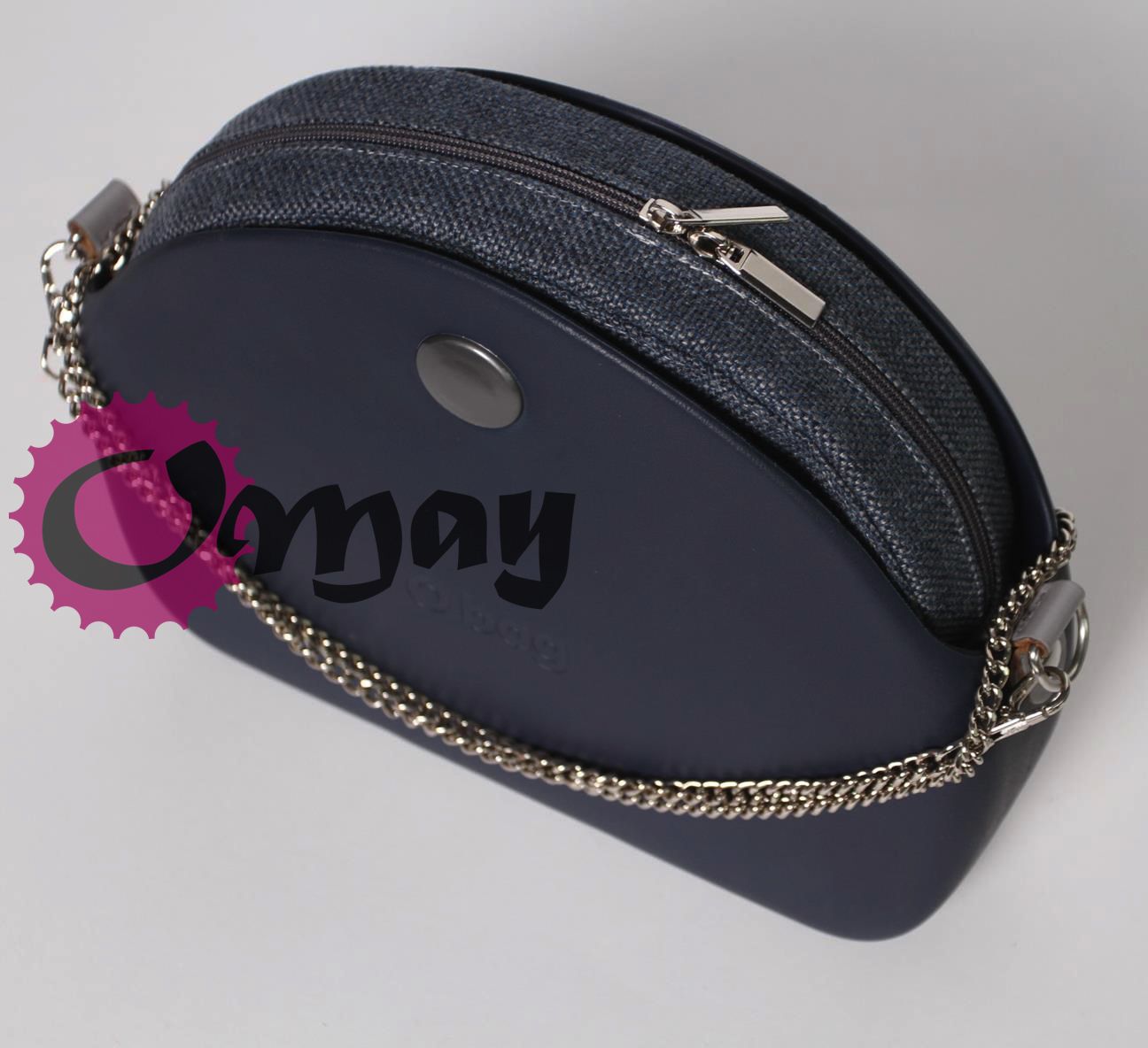 organizer OBAG MOON LIGHT plecionka szary niebieski 2 kieszenie OMAY