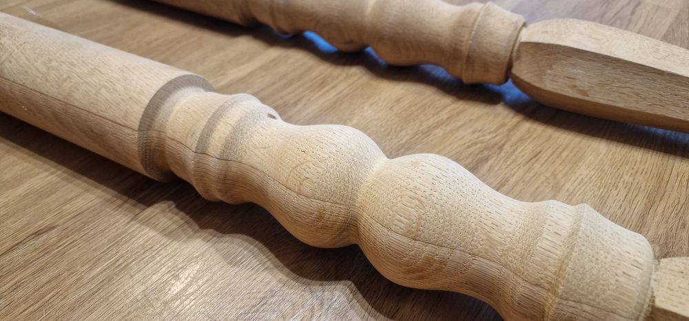 Nogi toczone dębowe 885mm do stołu / blatu / toaletki