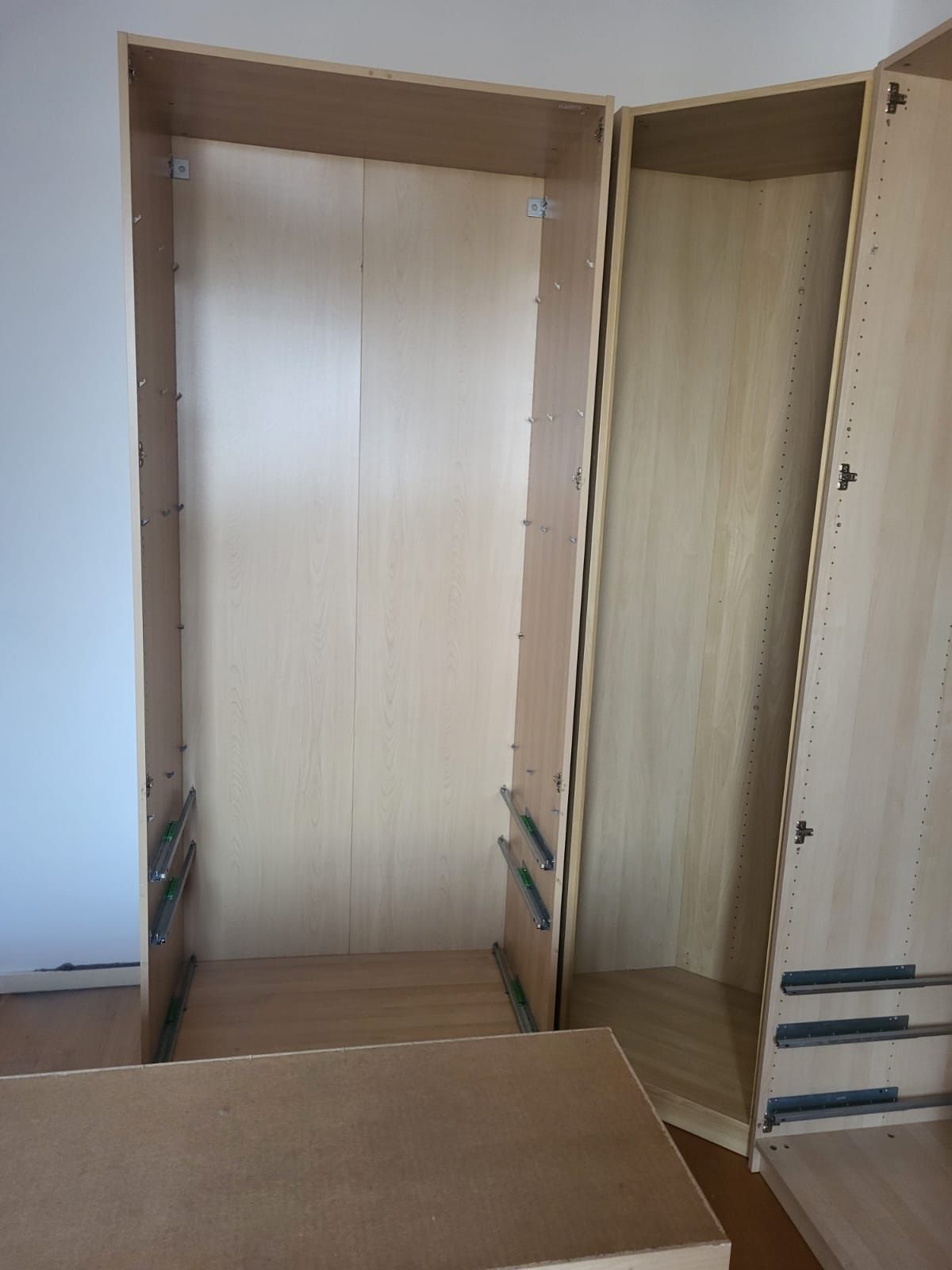 Szafa narożna Ikea Pax - 400x250 cm - lustra, szuflady - brzoza