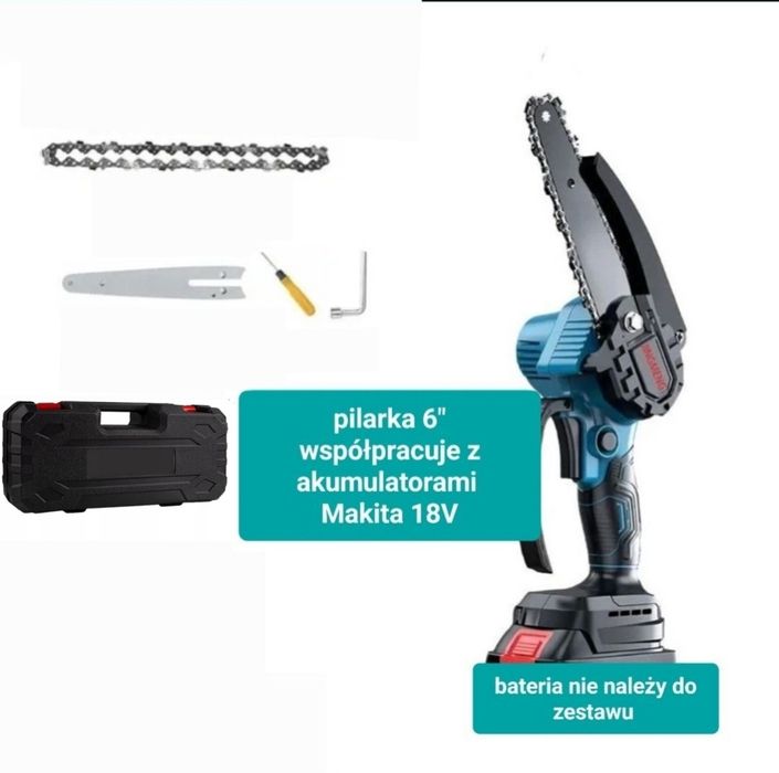 Piła elektryczna łańcuchowa 15cm 6cali do bateri Makita 18V walizka