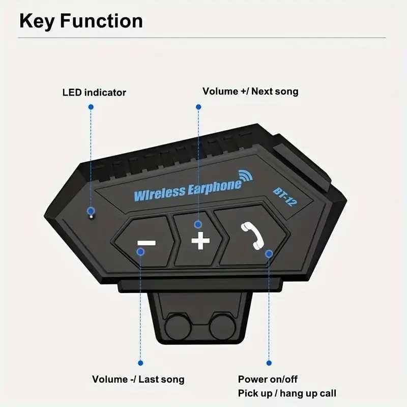 NOWE - Głośniki z mikrofonem do kasku Motocyklisty Bluetooth