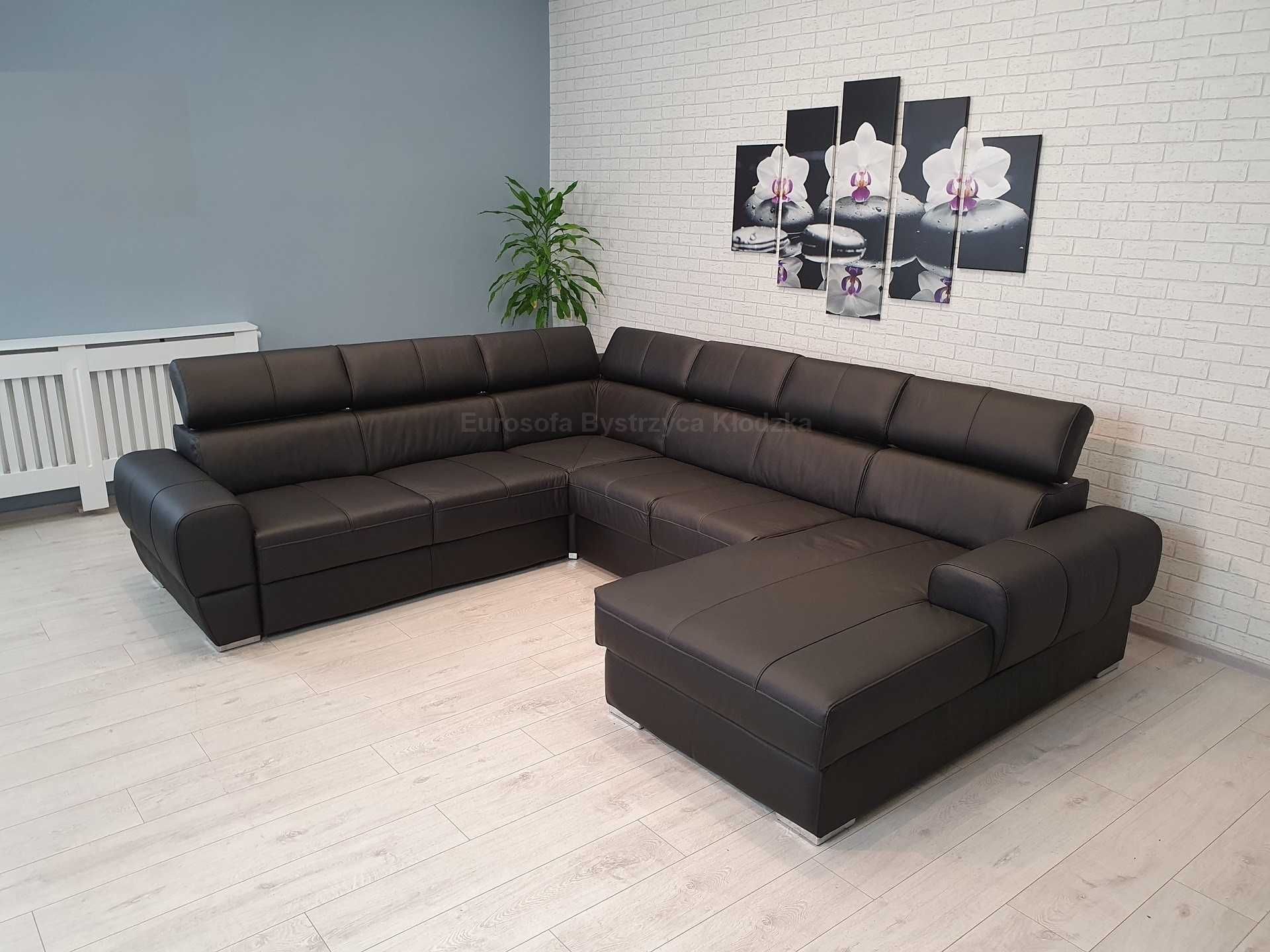 Narożnik U 255x302x167 skórzany, sofa ze skóry SKÓRA naturalna