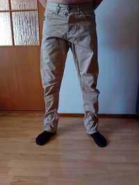 dżinsy jeansy męskie beżowe rurki slim fit