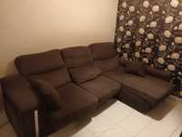 BAIXEI!!!Sofá cinzento com chaise, 2.60m
