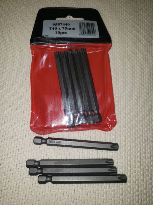 Bit torx tx 40 tx40 75mm 9szt motek