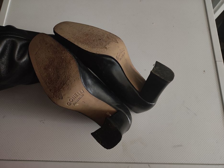 sapatos com salto em pele 36