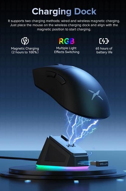 Игровая мышь Delux m600ultra беспроводная