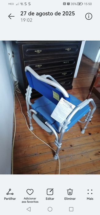 Cadeira sanitária como nova