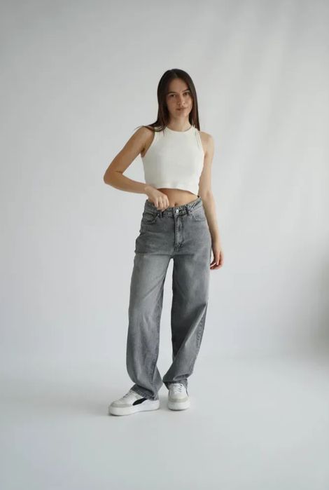 Сірі джинси баггі