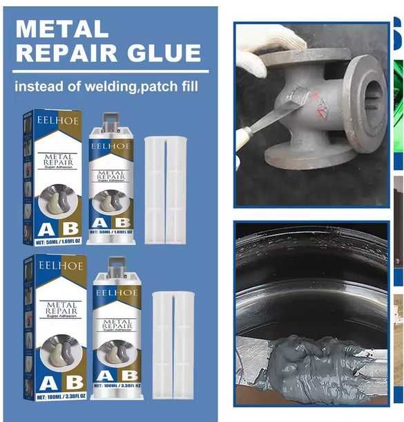Двокомпонентний клей EELHOE Metal Repair A+B 100 мл – ремонт металу