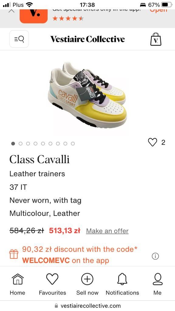 Cavalli Class Sport sneakersy rozmiar 39