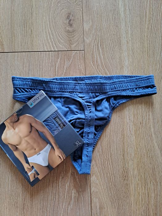 Stringi męskie Atlantic, rozmiar XL, kolor niebieski