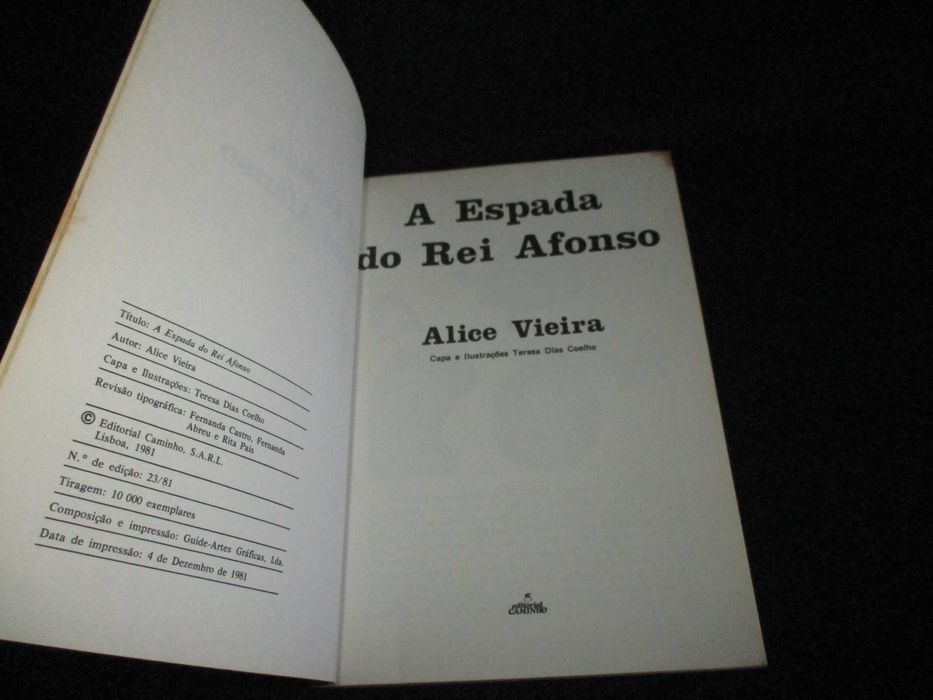 Livro A Espada do Rei Afonso Alice Vieira Ilustrado