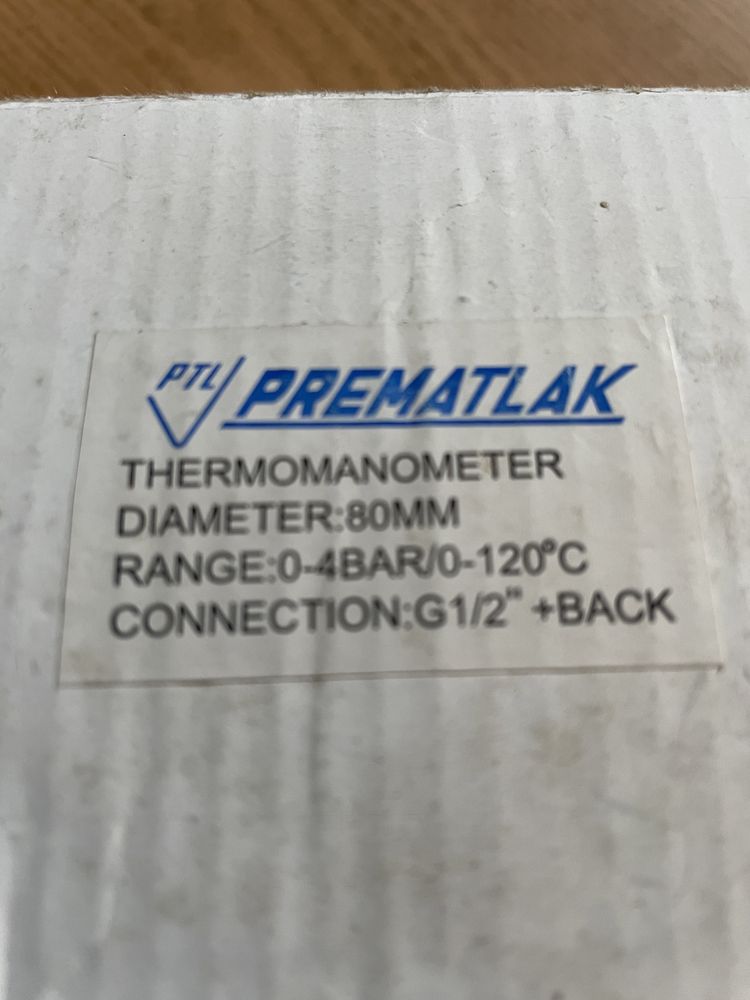 Termomanometr 120°C, 4 bar z gwintem tylnym 1/2"