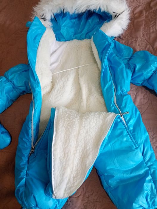 Дитячий зимовий комбінезон на овчині від народження до 2-х років+подар